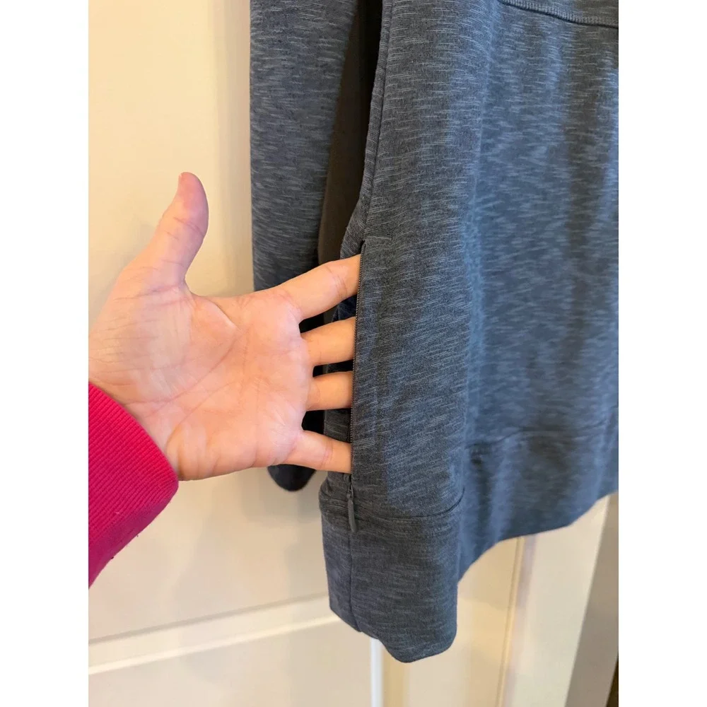 Wmns Gray Athleta Cowl Neck Tunic Sweatshirt Pockets Size‎ XS Yoga Sporty Comfy